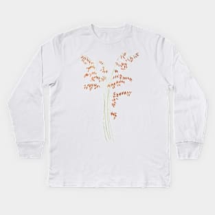 smooth brome grass seed head watercolor Kids Long Sleeve T-Shirt